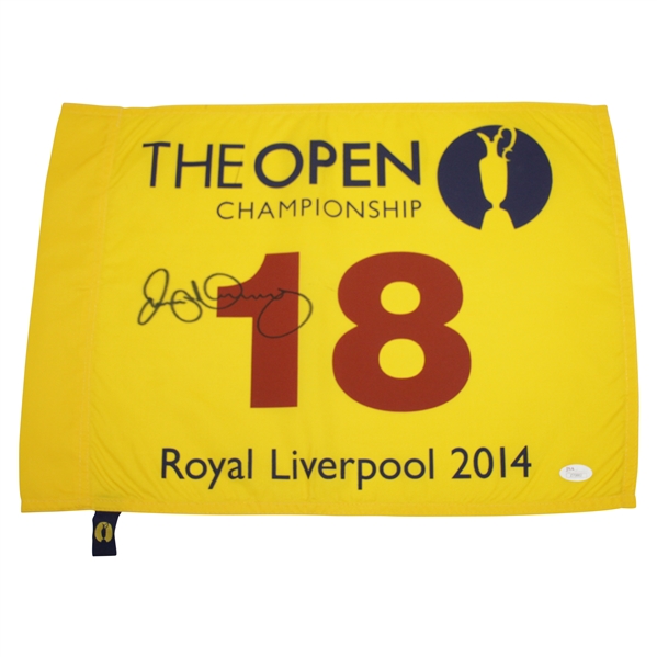 Rory McIlroy Signed 2014 The OPEN at Royal Liverpool Yellow Screen Flag JSA FULL #Z70882