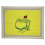 Tiger Woods & Fluff Signed Masters Undated Embroidered Flag - Matted JSA ALOA