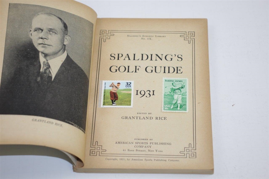 1931 Spaldings Athletic Library Golf Guide with Bobby Jones & Trophies on Cover