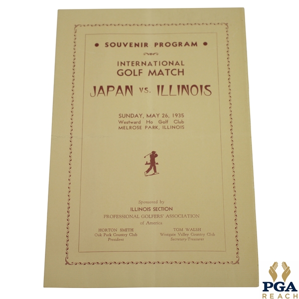 1935 Japan vs Illinois International Golf Match at Westward Ho Golf Club Souvenir Program
