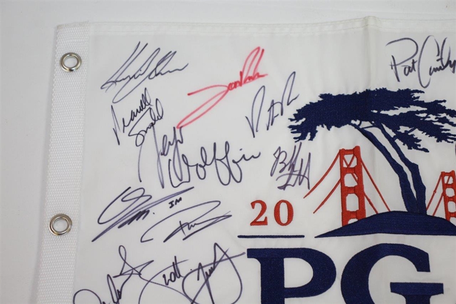 Multi-Signed 2020 PGA Championship at Harding Park Embroidered Flag JSA ALOA