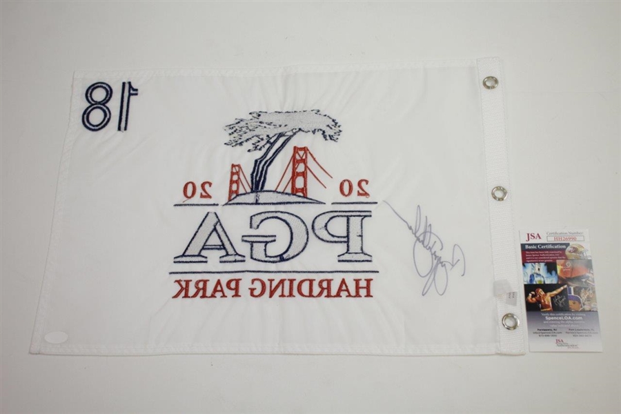 Bryson Dechambeau Signed 2020 PGA Championship at Harding Park Embroidered Flag JSA #HH26990
