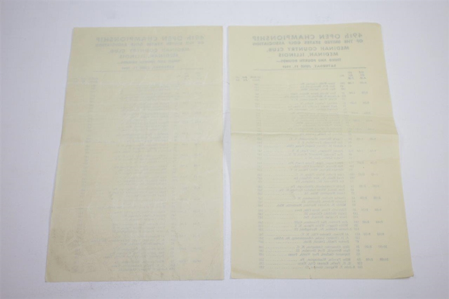 1949 US Open at Medinah Country Club Pairing Sheets, Parking, Scorecards, & Correspondence