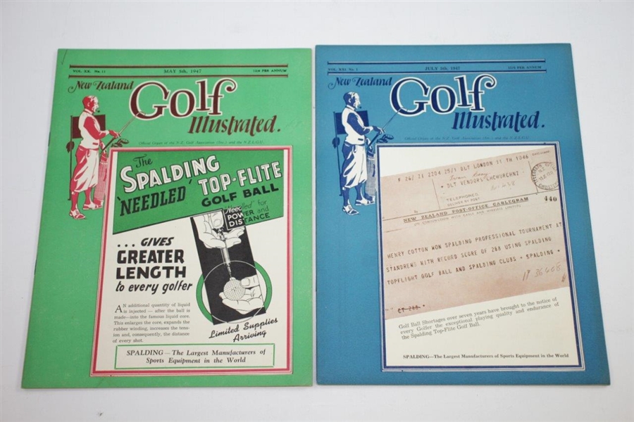 1947 New Zealand Golf Illustrated Golf Magazines - Eight (8)