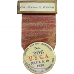 1926 US Open at Scioto Committee Member Badge with Ribbon - Bobby Jones Wins!