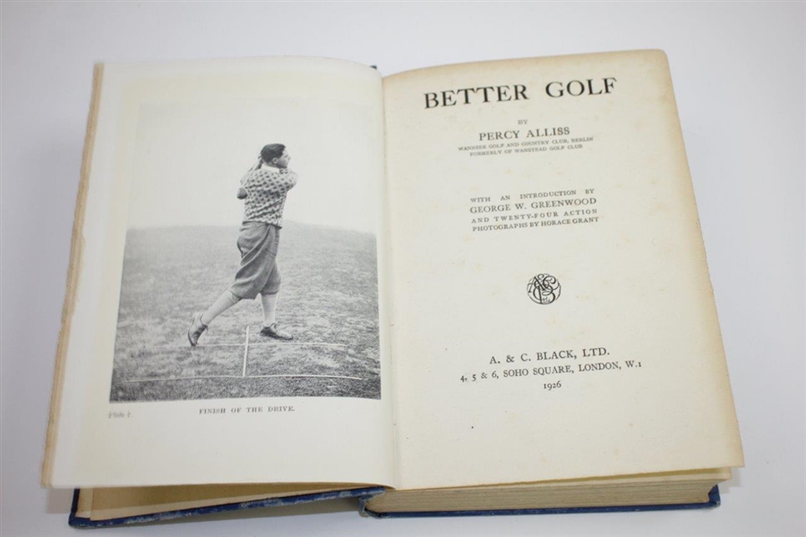 1926 'Better Golf' Book by Percy Alliss Sourced From Bert Yancey