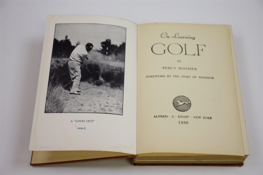 1956 'On Learning Golf' 4th Printing Book by Percy Boomer Sourced From Bert Yancey