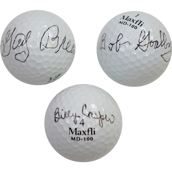 Billy Casper, Bob Goalby, & Gay Brewer Signed Golf Balls JSA ALOA