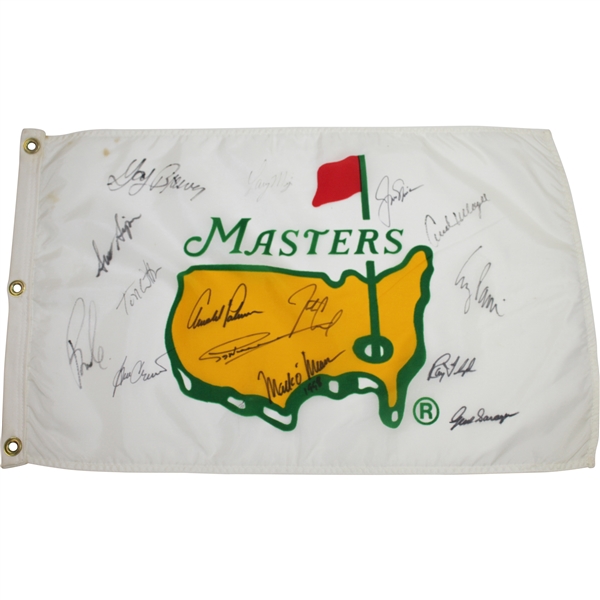 Classic Masters White Flag Signed by Palmer, Jack, Sarazen, Watson & others JSA ALOA