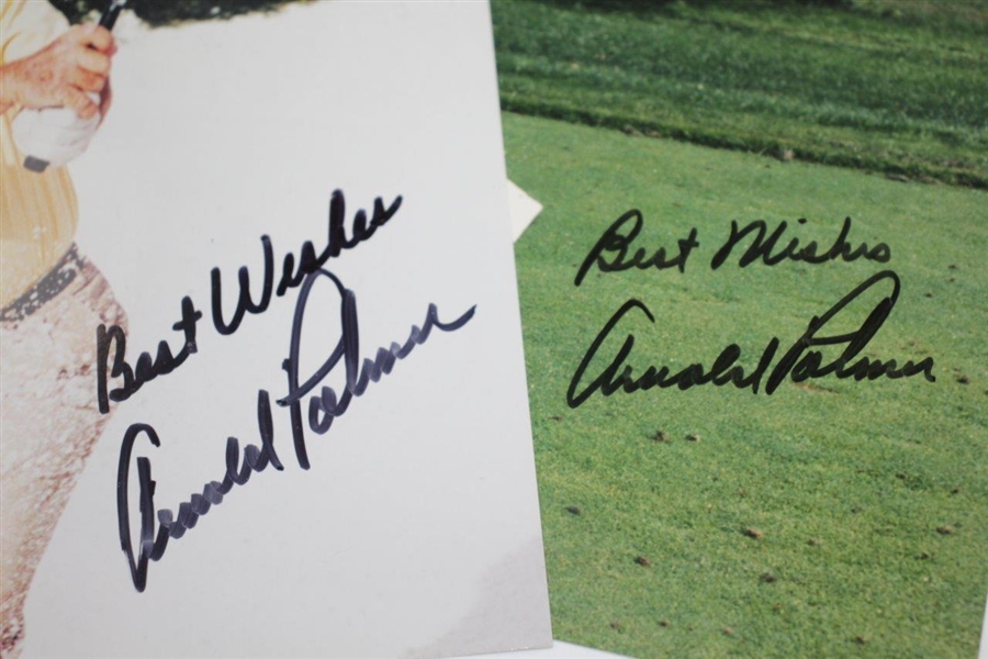 Two Arnold Palmer Signed 8x10 Color Photos JSA ALOA