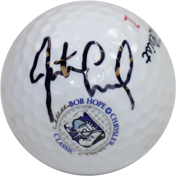 Justin Leonard Signed Bob Hope Classic Logo Golf Ball JSA ALOA