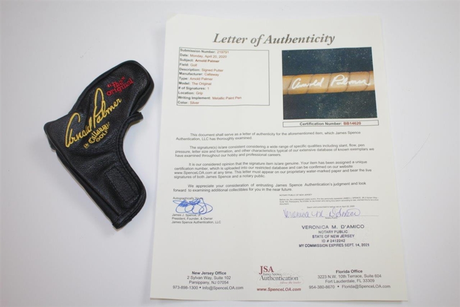 Arnold Palmer Signed 'Arnold Palmer's The Original' Putter with Headcover & Box JSA FULL #BB14620