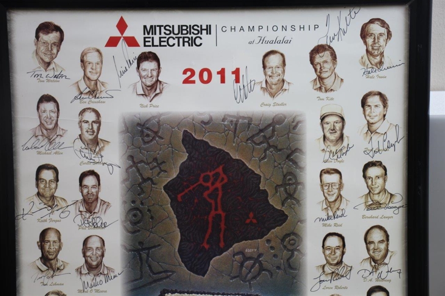 Multi-Signed 2011 Mitsubishi Championship at Hualalai GC Poster - Bobby Wadkins Collection JSA ALOA