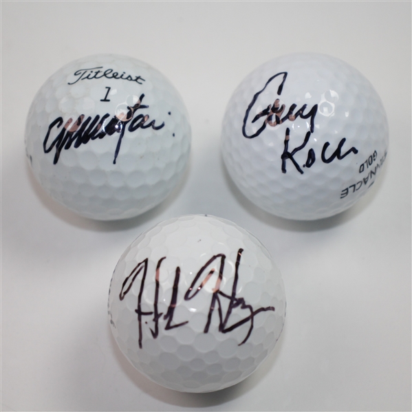 Colin Montgomerie, Gary Koch and Hank Haney Signed Golf Balls JSA ALOA