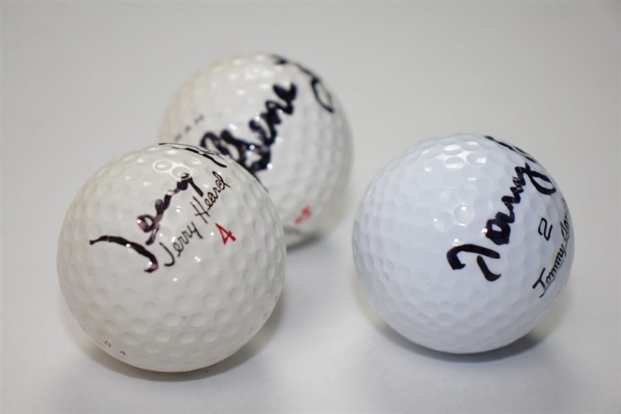 Jerry Heard, Gene Littler and Tommy Aaron Signed Signature Golf Balls JSA ALOA