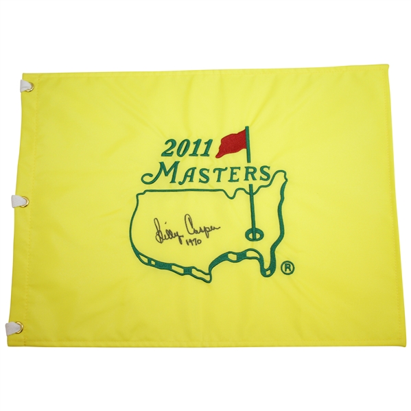 Billy Casper Signed 2011 Masters Embroidered Flag with '1970' Notation JSA ALOA
