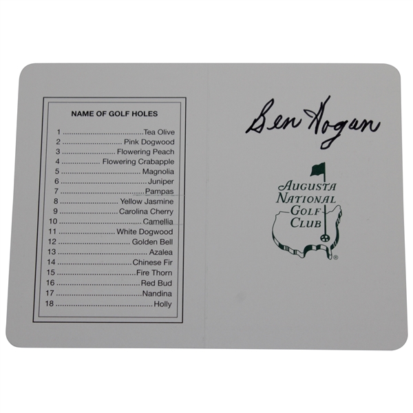 Ben Hogan Signed Augusta National Golf Club Scorecard JSA FULL #Z19008
