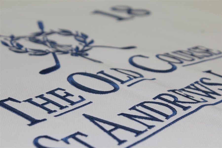 The Old Course St. Andrews Links Embroidered White & Blue Flag