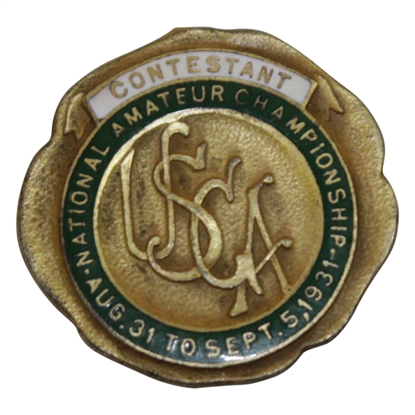 1931 US Amateur at Beverly Country Club Contestant Badge - Francis Ouimet Winner