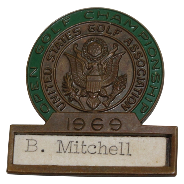 Bobby Mitchell's 1969 US Open at Champions Golf Club Contestant Badge