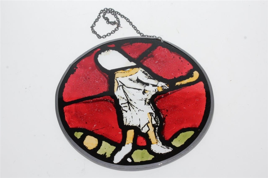 Contemporary Reproduction of 14th Century Gloucester Cathedral Stained Glass Golfer
