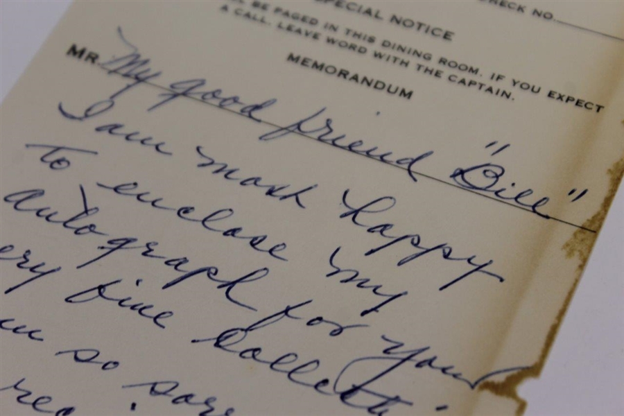 Walter Hagen Hand-Written Letter Signed with Rare The Haig Inscription JSA ALOA