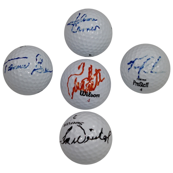 Group of Five Signed Golf Balls Including Kite, Weiskopf, & others JSA ALOA