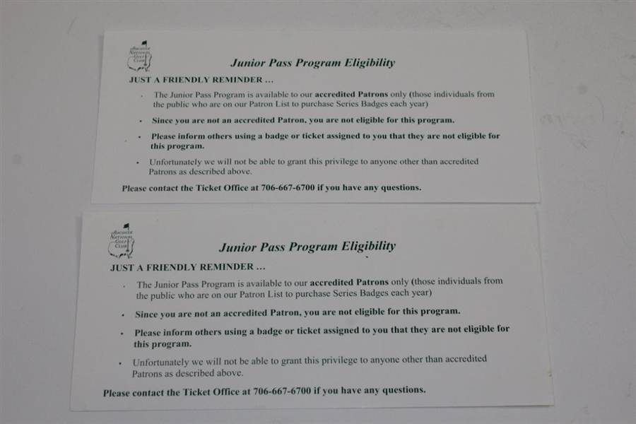 Three Masters Tickets 2011(x2) & 2014, Spec Guides (2014-2015) & Reminder Info