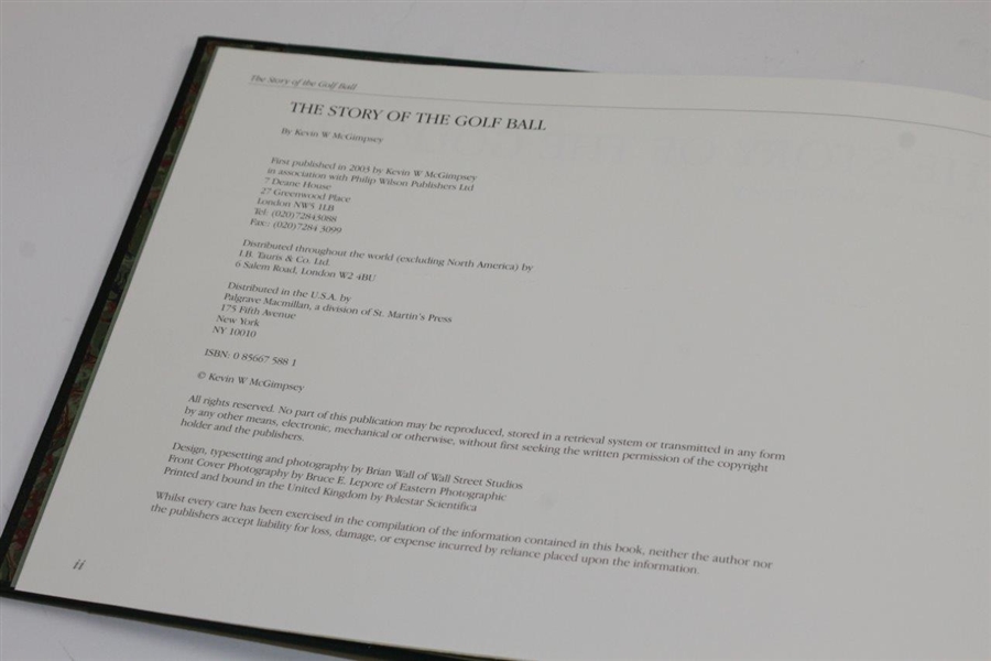 'The Story of the Golf Ball' Special Deluxe Edition Book #249 by Kevin McGimpsey