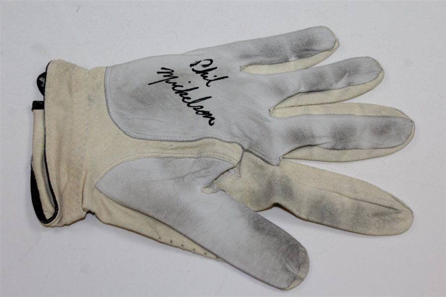 Phil Mickelson Early 1990's Signed Used Etonic RH Golf Glove JSA FULL #X18972