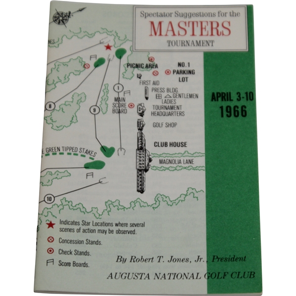 1966 Masters Tournament Spectator Guide - Jack Nicklaus Winner