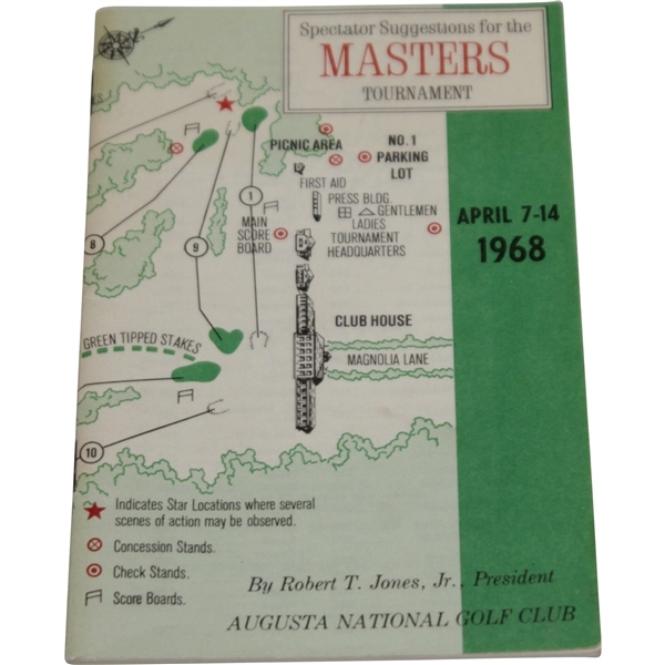 1968 Masters Tournament Spectator Guide - Bob Goalby Winner