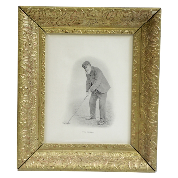 Circa 1890's Old Tom Morris Addressing Golf Ball Print - Framed