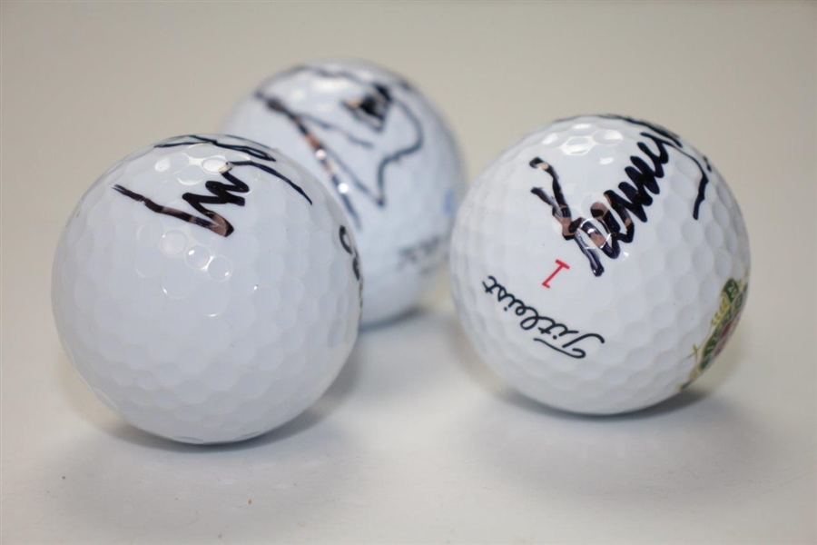 Corey Pavin, Kenny Perry and David Frost Signed Golf Balls JSA ALOA