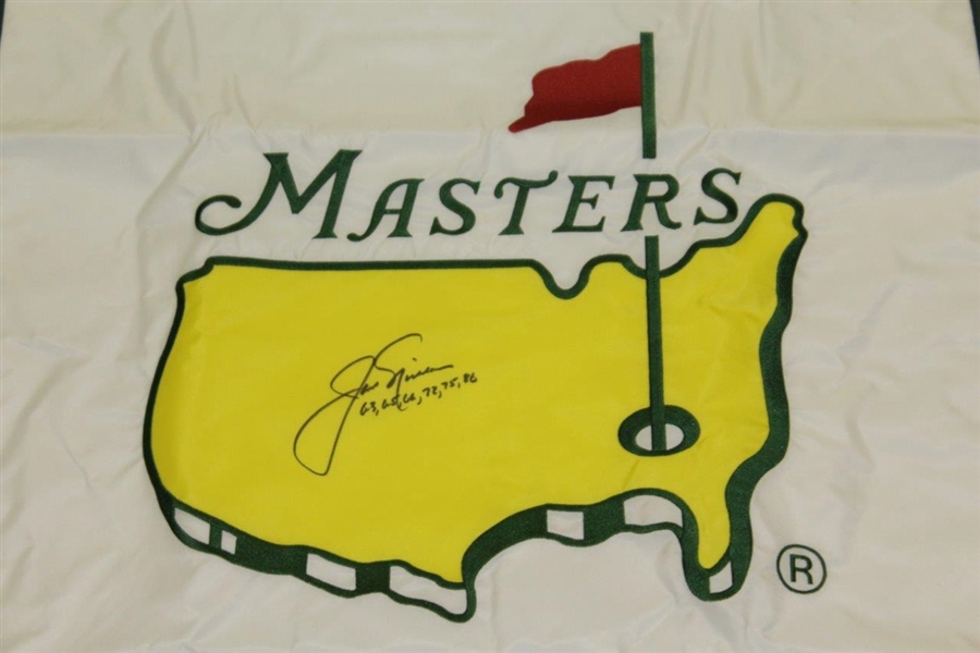 Jack Nicklaus Signed Masters Undated House Flag with Years Won Notation JSA ALOA