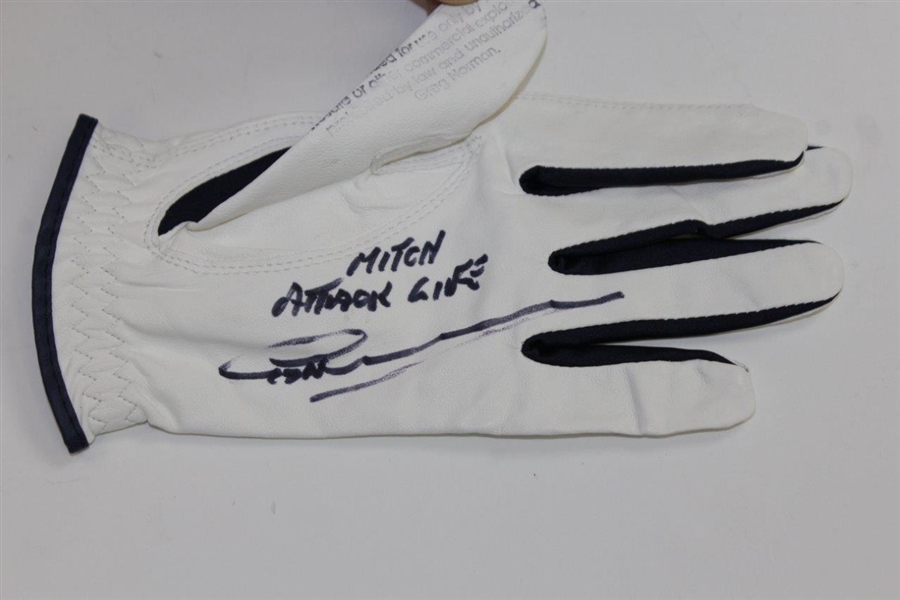 Greg Norman Signed 'Shark' Hat & Golf Glove 'Attack Life' JSA ALOA