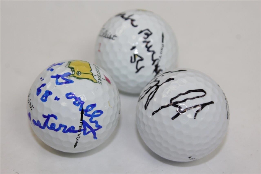 Bob Goalby '68' & Jack Burke '56' Masters Logo & Vijay Singh Signed Golf Balls JSA ALOA