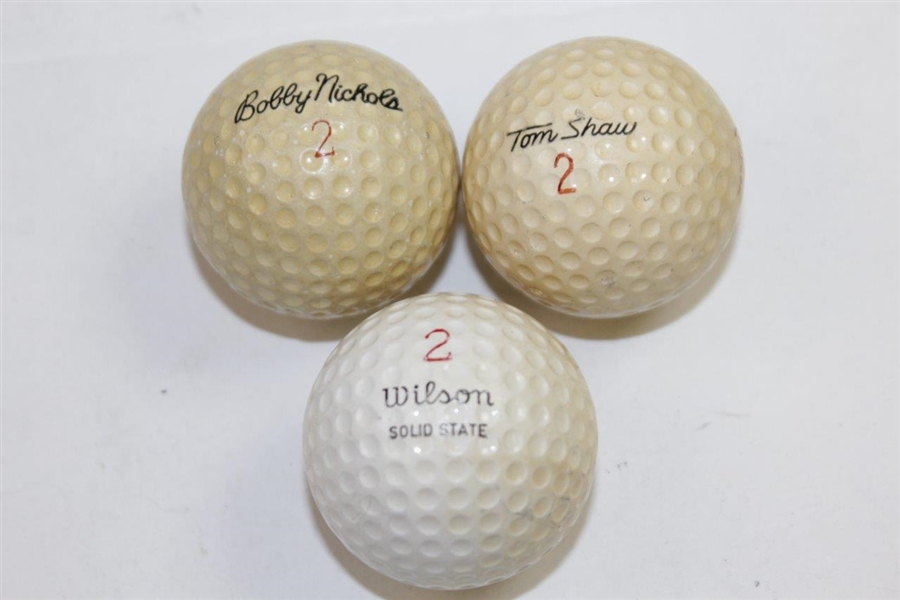 Billy Casper, Bobby Nichols, & Tom Shaw Signed Personal Logo Classic Golf Balls JSA ALOA