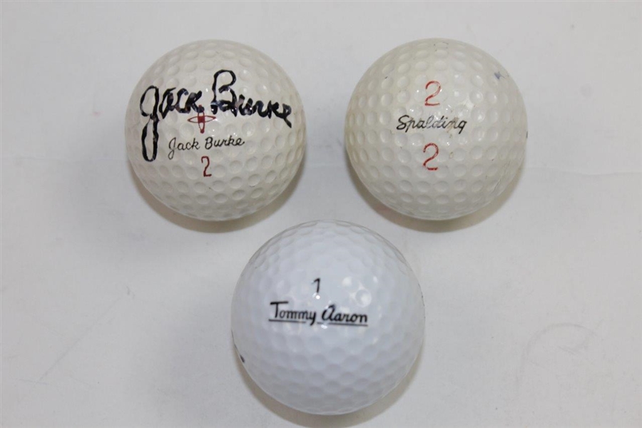 Jack Burke, Tommy Aaron, & Bob Goalby Signed Classic Personal Logo Golf Balls JSA ALOA