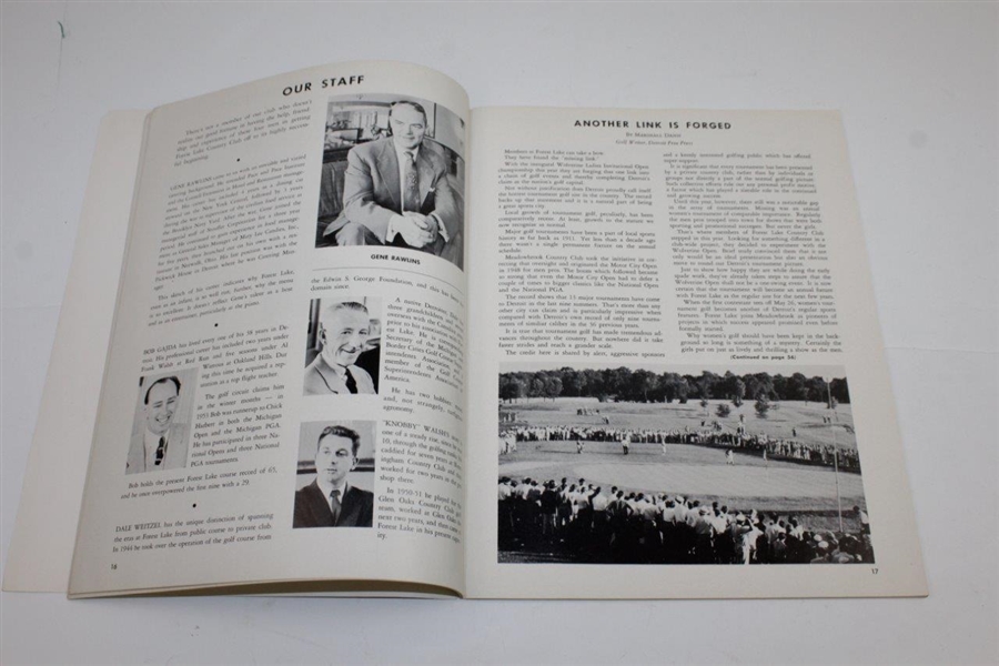 1955 Wolverine Ladies Inv. Open golf Tournament at Oakland Hills Program with Info Sheets