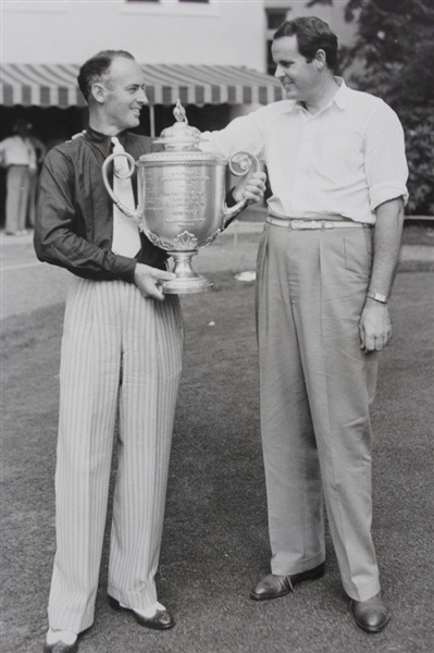 1938 Danny Shute and Ralph Guidahl at PGA Tournament Shawnee PA Press Photo - 6 x 8