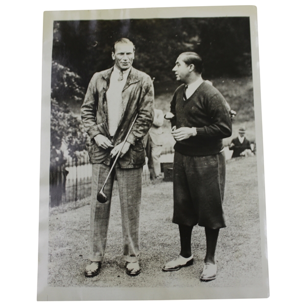 Walter Hagen's Personal 1929 Wire Photo of Him with Archie Compston