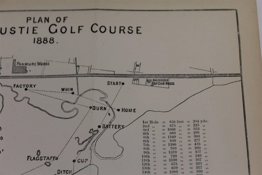 1880's Carnoustie Golf Links Map as Designed by Allan Robertson with Early Park, Old Tom, & Braid Revisions