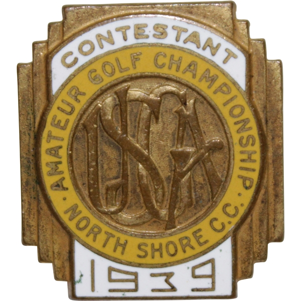 1939 US Amateur at North Shore Country Club Contestant Badge - Bud Ward Winner