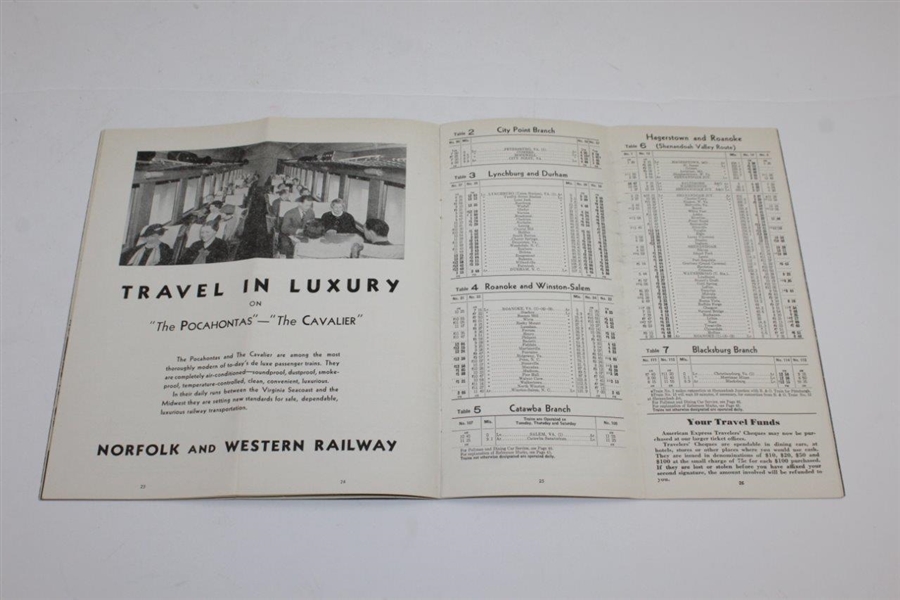 1935 Norfolk & Western Railway Time Tables Booklet - August 26th