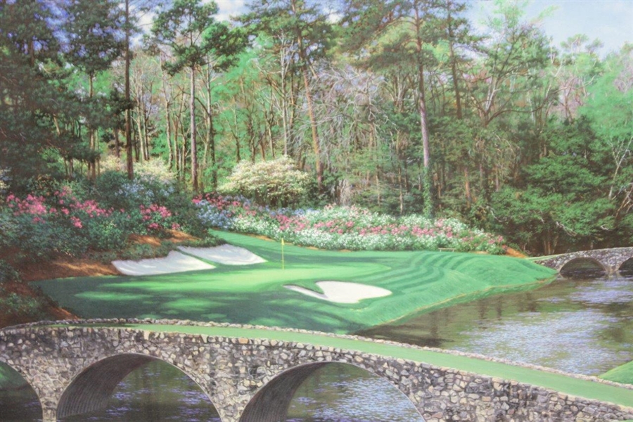 'The Bridges of Augusta' Ltd Ed Larry Dyke 1998 Canvas Print - Framed