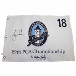 Tiger Woods Signed 2007 PGA Championship Embroidered Flag Ltd Ed 33/500 UDA #BAM54624
