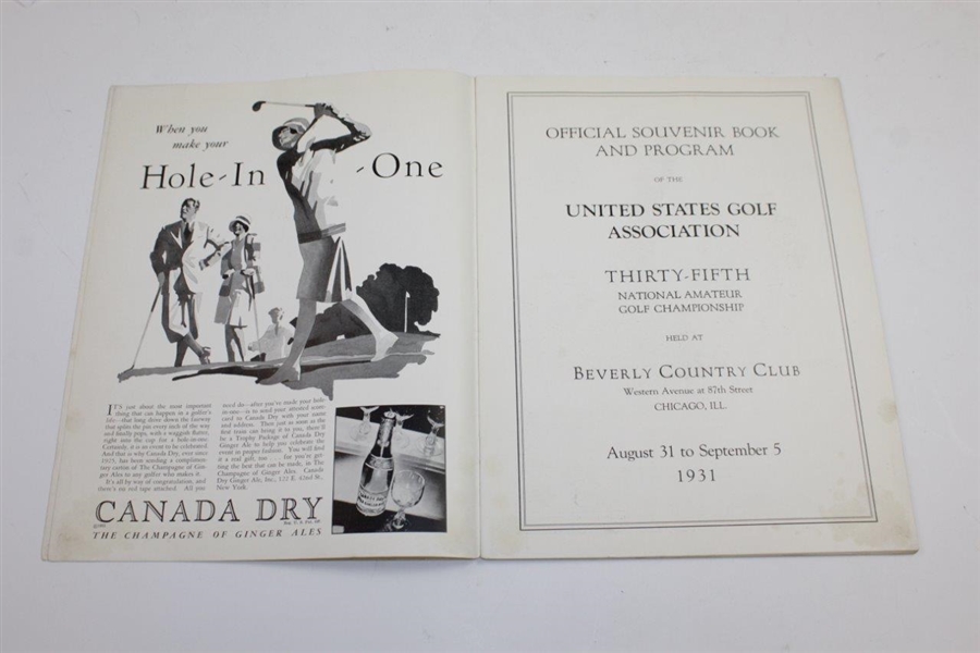 1931 US Amateur at Beverly Country Club Official Program - Francis Ouimet Winner