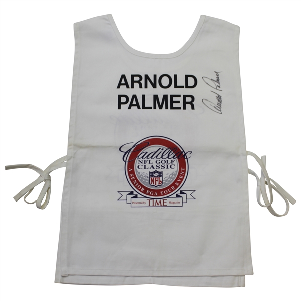 Arnold Palmer Signed Senior PGA Cadillac NFL Golf Classic Caddie Bib - Wayne Beck Collection JSA ALOA