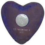 Unique 1916 College Arms Golf Club Valentines Day Award Medal with Heart Shaped Blue Velvet Backing
